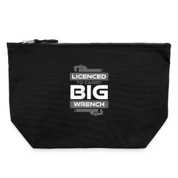 Pipelayer Licenced To Carry Big Wrench - Canvas Zip Pouch 22 x 23 cm - black - Front
