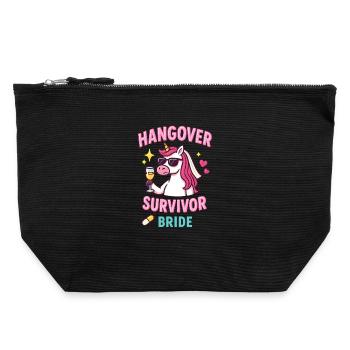 Licorne nuptiale pour la gueule de bois, plaisir pour un enterrement de vie de garçon - Pochette zippée en toile 22 x 23 cm - noir - Devant