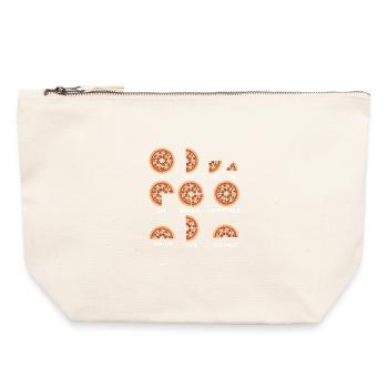 Math Equations Pizza Slice Funny Food  - Canvas Zip Pouch 22 x 23 cm - nature - Front