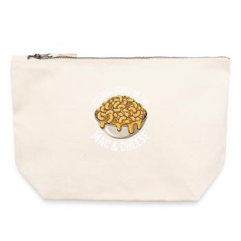 Fan de macaroni au fromage - Je suis juste là - Pochette zippée en toile 22 x 23 cm - blanc naturel - Devant