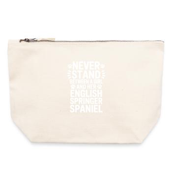 English Springer Spaniel Sayings Dog Gift - Canvas Zip Pouch 22 x 23 cm - nature - Front
