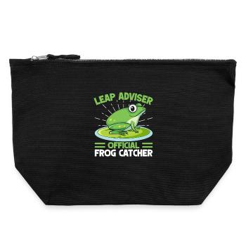 Frog Catcher Leap Adviser Frog - Canvas Reißverschluss-Täschchen (22 x 23 cm) - Schwarz - Vorne