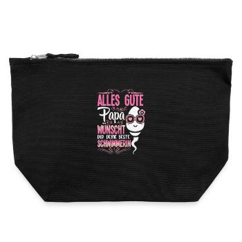 All the best dad wishes you your best swimmer - Canvas Zip Pouch 22 x 23 cm - black - Front