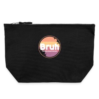 Bruh Retro Mom Logo - Canvas Zip Pouch 22 x 23 cm - black - Front