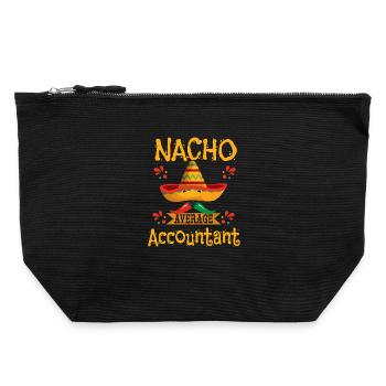 Nacho Durchschnittlicher Buchhalter - Canvas Reißverschluss-Täschchen (22 x 23 cm) - Schwarz - Vorne