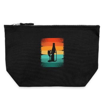 Wine - Canvas Zip Pouch 22 x 23 cm - black - Front
