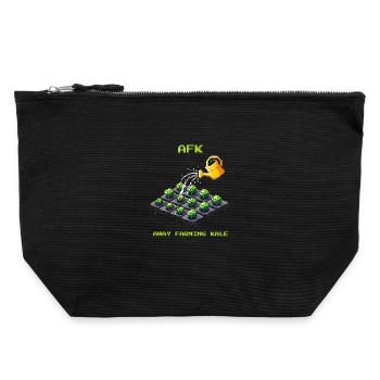 AFK avec le chou kale | Culture maraîchère et jardin - Pochette zippée en toile 22 x 23 cm - noir - Devant