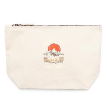 Les bisons vintage ne caressent pas les vaches duveteuses Bizons drôles - Pochette zippée en toile 22 x 23 cm - blanc naturel - Devant