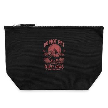 Les bisons vintage ne caressent pas les vaches duveteuses Bizons drôles - Pochette zippée en toile 22 x 23 cm - noir - Devant