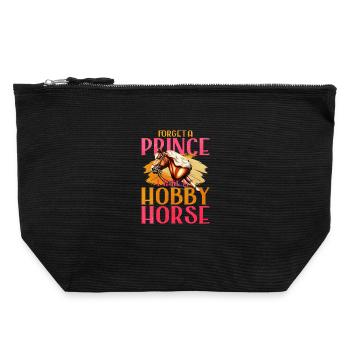 46 Forget A Prince I Take My Hobby Horse - Canvas Reißverschluss-Täschchen (22 x 23 cm) - Schwarz - Vorne