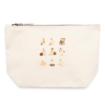 Canards au crochet drôles, amateurs de laine au crochet, amoureux de la laine, - Pochette zippée en toile 22 x 23 cm - blanc naturel - Devant