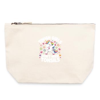 Danse Unicornen : Filles fortes sans amygdales - Pochette zippée en toile 22 x 23 cm - blanc naturel - Devant