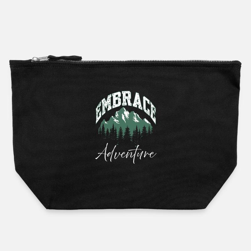 Umarme das Adventure Mountain Logo - Canvas Reißverschluss-Täschchen (22 x 23 cm) - Schwarz