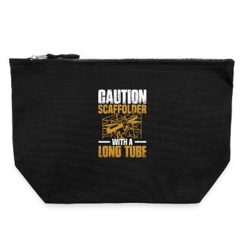 Échafaudage Installateur Constructeur Ouvrier Construction - Pochette zippée en toile 22 x 23 cm - noir - Devant
