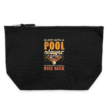 Pool Rack Spruch Shirt - Canvas Reißverschluss-Täschchen (22 x 23 cm) - Schwarz - Vorne