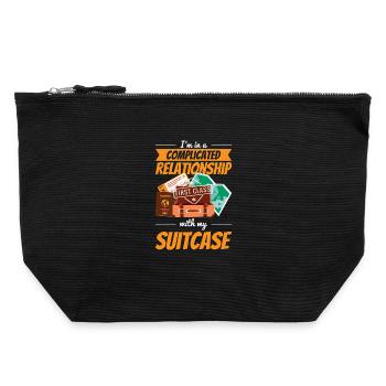 Voyage du monde Petit voyage Cadeau de voyage Fans Aventuriers - Pochette zippée en toile 22 x 23 cm - noir - Devant