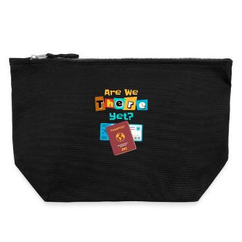 Drôle de Voyageur Monde Cadeau de Voyage Court, Voyage Drôle - Pochette zippée en toile 22 x 23 cm - noir - Devant