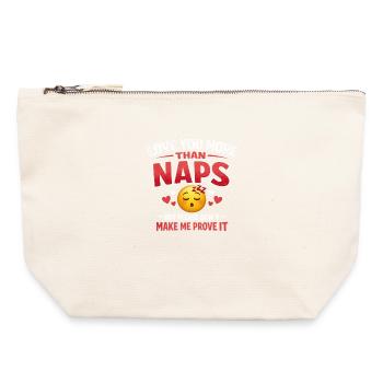 Siestes drôles, sommeil, paresseux, fatigue, humour de sieste - Pochette zippée en toile 22 x 23 cm - blanc naturel - Devant