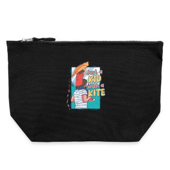 Kite Kite Flying - Canvas Zip Pouch 22 x 23 cm - black - Front
