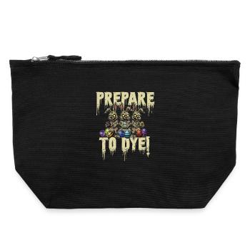 Préparez-vous à teindre le jeu de mots de Pâques Chasse aux œufs amusant - Pochette zippée en toile 22 x 23 cm - noir - Devant