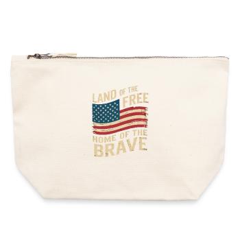Land of the Free - USA Vintage Flag - Canvas Zip Pouch 22 x 23 cm - nature - Front