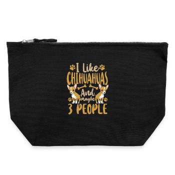 Chihuahua Chihuahueño I Like - Canvas Zip Pouch 22 x 23 cm - black - Front