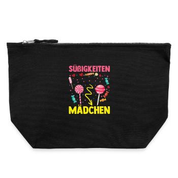 Sweets Sweet Tooth Cute Girl - Canvas Zip Pouch 22 x 23 cm - black - Front