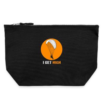 Gleitschirm Gleitschirmflieger Paragliding - Canvas Reißverschluss-Täschchen (22 x 23 cm) - Schwarz - Vorne