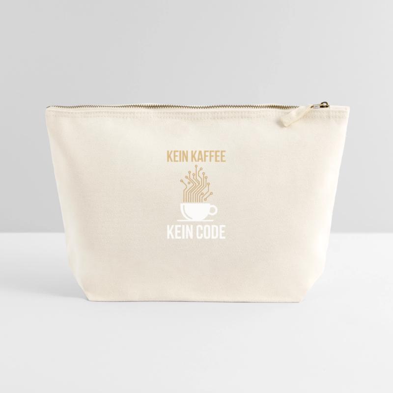 No Coffee No Code Programmer Computer Scientist Canvas Zip Pouch 22 x 23 cm