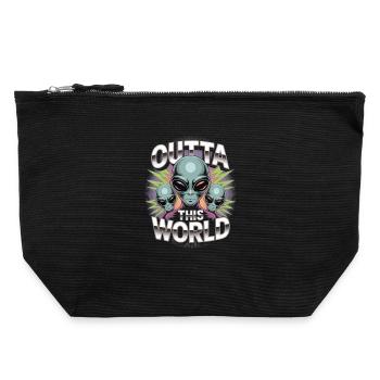 Outta This World Alien Shirt – 90s Style - Canvas Zip Pouch 22 x 23 cm - black - Front