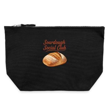 Sauerteig-Sozialclub Brotbacker Lokaler Bäcker - Canvas Reißverschluss-Täschchen (22 x 23 cm) - Schwarz - Vorne
