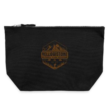 Voyage familial en famille du parc national de Yellowstone - Pochette zippée en toile 22 x 23 cm - noir - Devant