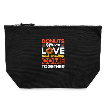 Donut fast food - Canvas Zip Pouch 22 x 23 cm - black - Front