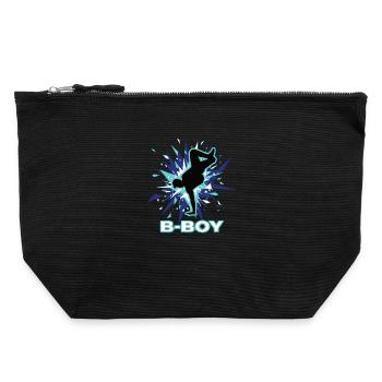 Breakdance B-Boy Streetdance Hip Hop - Canvas Reißverschluss-Täschchen (22 x 23 cm) - Schwarz - Vorne