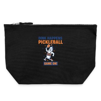 Pickleball Dink se passe Joueur drôle - Pochette zippée en toile 22 x 23 cm - noir - Devant