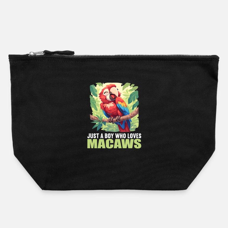 Macaw's Era - Canvas Zip Pouch 22 x 23 cm - black