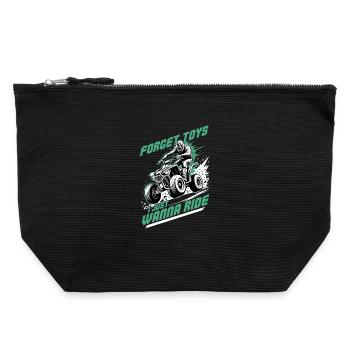 Quad ATV Garçons Hommes Quad Wheeler - Pochette zippée en toile 22 x 23 cm - noir - Devant