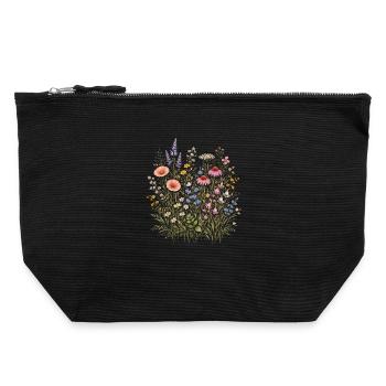 Wildflowers Flowers Flowers Natural Botanical Garden - Canvas Zip Pouch 22 x 23 cm - black - Front