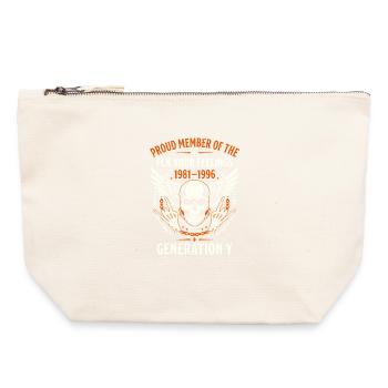 Gen Y Skull Wings 1981-1996 - Canvas Zip Pouch 22 x 23 cm - nature - Front