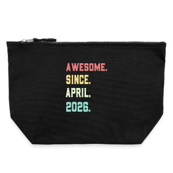 Awesome Since April 2026 - Canvas Zip Pouch 22 x 23 cm - black - Front