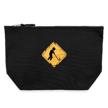 Rustik Sign Hockey Silhouette - Pochette zippée en toile 22 x 23 cm - noir - Devant