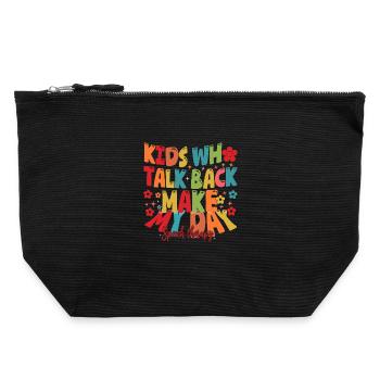 Kids Who Talk Back Make My Day Speech Pathologist - Canvas Zip Pouch 22 x 23 cm - black - Front