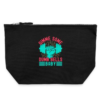 Fitness Fanatics Some Dumb Bells Baby Calisthenics - Canvas Zip Pouch 22 x 23 cm - black - Front