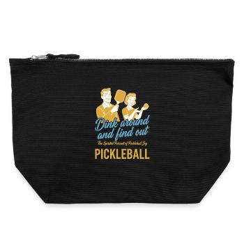 Pickleball S’amuse et découvre l’Amour Drôle - Pochette zippée en toile 22 x 23 cm - noir - Devant