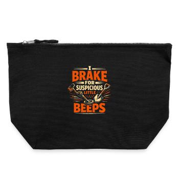 I brake for beeps | Probing Humor - Canvas Zip Pouch 22 x 23 cm - black - Front