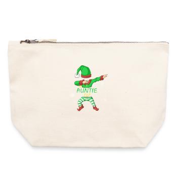 Tante-Elfen-Familien-Weihnachtsshirt - Canvas Reißverschluss-Täschchen (22 x 23 cm) - Naturweiß - Vorne