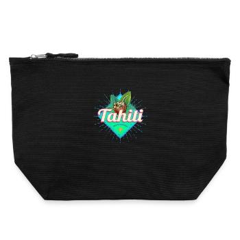 Tahiti in Französisch-Polynesien Insel Vintage - Canvas Reißverschluss-Täschchen (22 x 23 cm) - Schwarz - Vorne