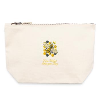 Royal bee in honeycomb - Canvas Zip Pouch 22 x 23 cm - nature - Front