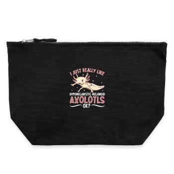 I love my Harlequin Axolotl - Canvas Zip Pouch 22 x 23 cm - black - Front