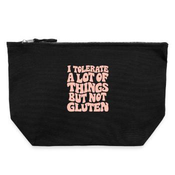 Tolerate a lot, but no gluten - Canvas Zip Pouch 22 x 23 cm - black - Front